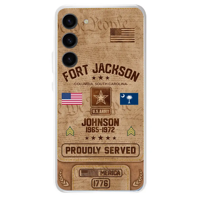 Custom Personalized Veteran Phone Case - Gift For Veteran - Birthday/ Father's Day Gift - Proudly Served - Case For iPhone And Samsung