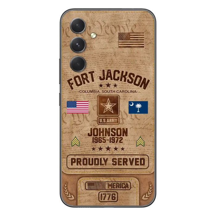 Custom Personalized Veteran Phone Case - Gift For Veteran - Birthday/ Father's Day Gift - Proudly Served - Case For iPhone And Samsung