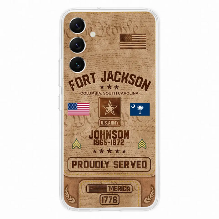 Custom Personalized Veteran Phone Case - Gift For Veteran - Birthday/ Father's Day Gift - Proudly Served - Case For iPhone And Samsung