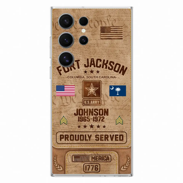 Custom Personalized Veteran Phone Case - Gift For Veteran - Birthday/ Father's Day Gift - Proudly Served - Case For iPhone And Samsung