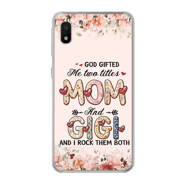 Custom Personalized Grandma Phone Case - Upto 7 Kids & 7 Grandkids - Mother's Day Gift Idea for Grandma/Mom - God Gifted Me Two Titles - Case for iPhone/Samsung