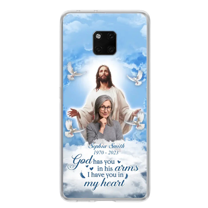 Custom Personalized Memorial Photo Phone Case - Memorial Gift Idea for Mother's Day/Father's Day - God Has You In His Arms I Have You In My Heart - Case for Xiaomi/Huawei/Oppo