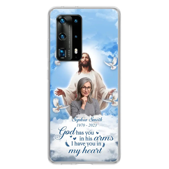 Custom Personalized Memorial Photo Phone Case - Memorial Gift Idea for Mother's Day/Father's Day - God Has You In His Arms I Have You In My Heart - Case for Xiaomi/Huawei/Oppo