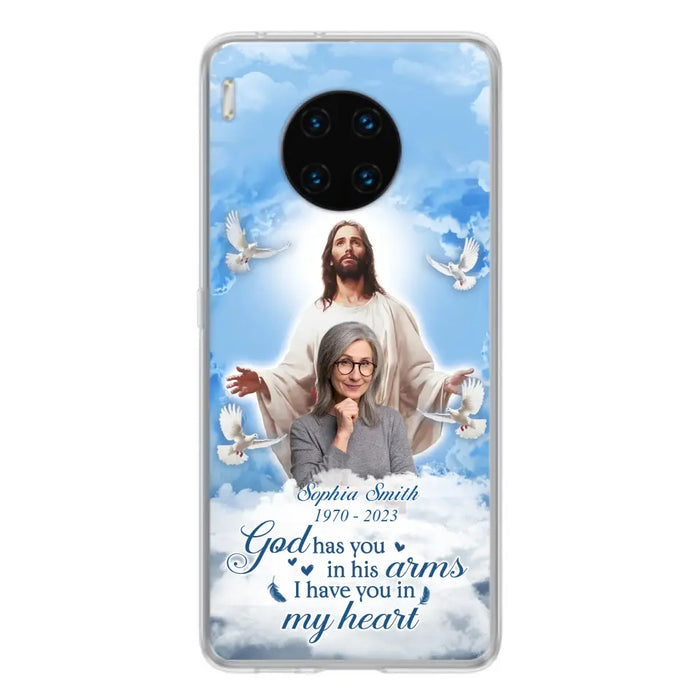 Custom Personalized Memorial Photo Phone Case - Memorial Gift Idea for Mother's Day/Father's Day - God Has You In His Arms I Have You In My Heart - Case for Xiaomi/Huawei/Oppo