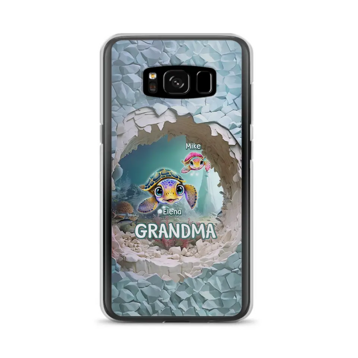 Custom Personalized Turtle Phone Case - Upto 10 Kids - Mother's Day Gift Idea For Grandma - Case for iPhone/Samsung