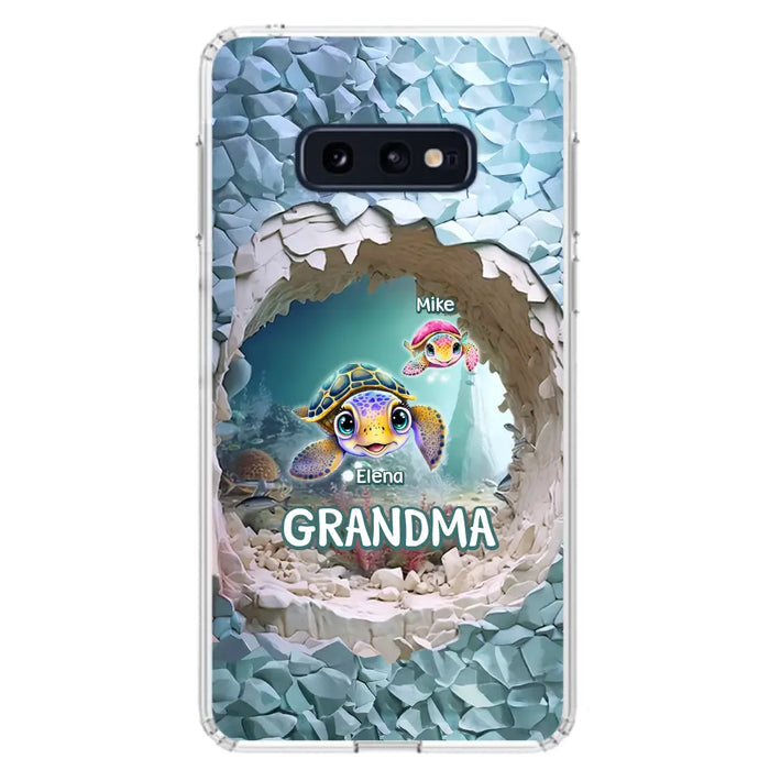 Custom Personalized Turtle Phone Case - Upto 10 Kids - Mother's Day Gift Idea For Grandma - Case for iPhone/Samsung