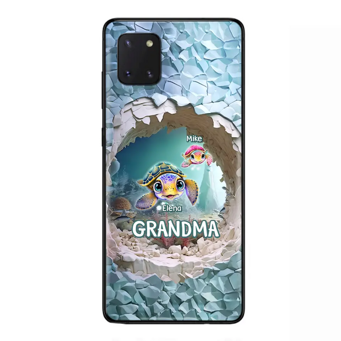 Custom Personalized Turtle Phone Case - Upto 10 Kids - Mother's Day Gift Idea For Grandma - Case for iPhone/Samsung