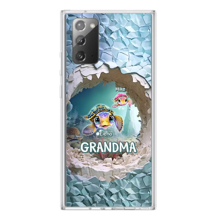 Custom Personalized Turtle Phone Case - Upto 10 Kids - Mother's Day Gift Idea For Grandma - Case for iPhone/Samsung