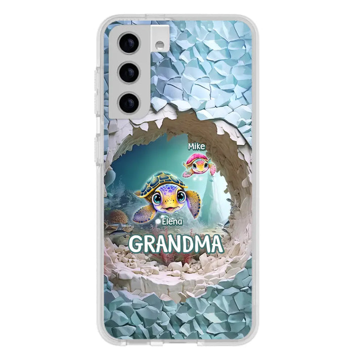 Custom Personalized Turtle Phone Case - Upto 10 Kids - Mother's Day Gift Idea For Grandma - Case for iPhone/Samsung