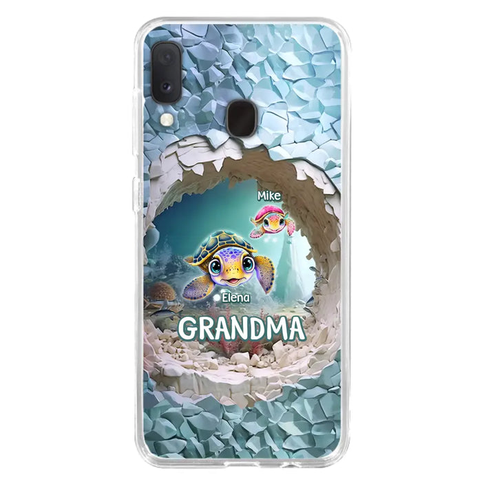 Custom Personalized Turtle Phone Case - Upto 10 Kids - Mother's Day Gift Idea For Grandma - Case for iPhone/Samsung