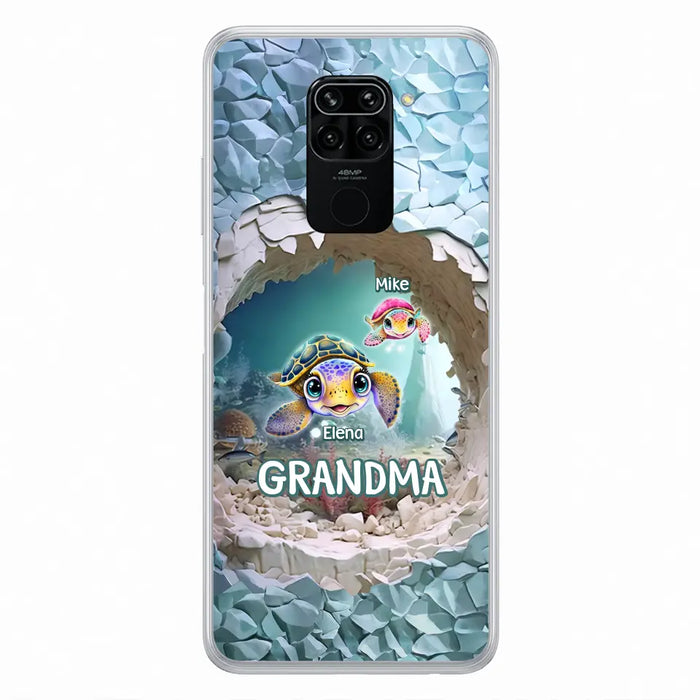 Custom Personalized Turtle Phone Case - Upto 10 Kids - Mother's Day Gift Idea For Grandma - Case for Xiaomi/Huawei/Oppo