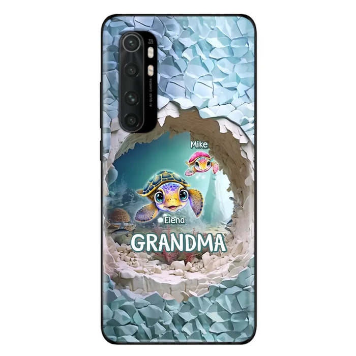 Custom Personalized Turtle Phone Case - Upto 10 Kids - Mother's Day Gift Idea For Grandma - Case for Xiaomi/Huawei/Oppo