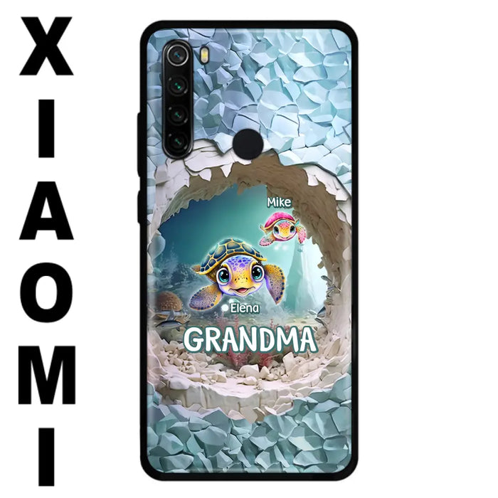 Custom Personalized Turtle Phone Case - Upto 10 Kids - Mother's Day Gift Idea For Grandma - Case for Xiaomi/Huawei/Oppo