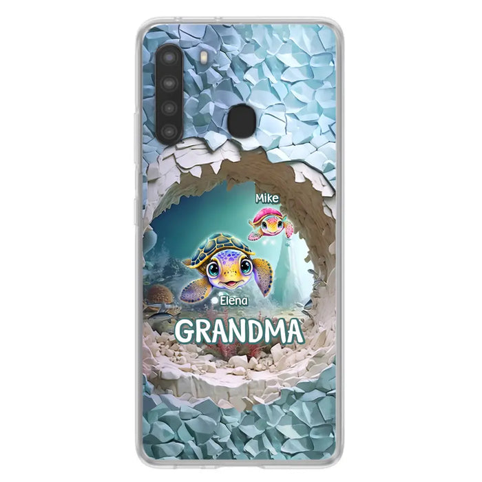 Custom Personalized Turtle Phone Case - Upto 10 Kids - Mother's Day Gift Idea For Grandma - Case for iPhone/Samsung