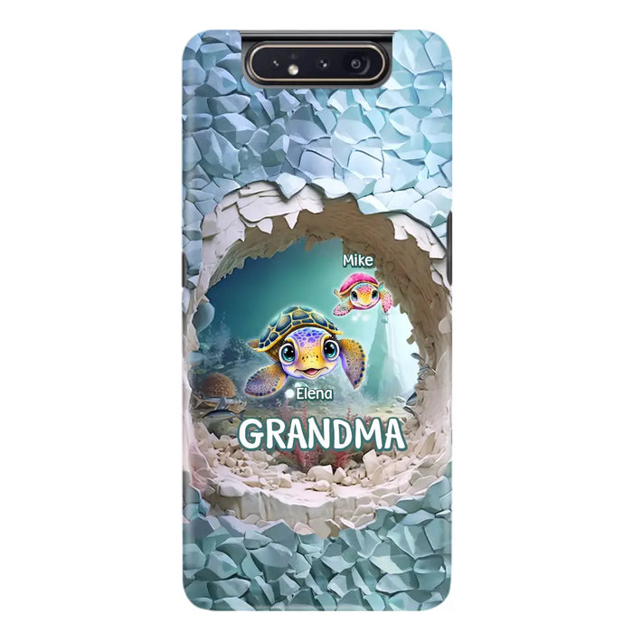 Custom Personalized Turtle Phone Case - Upto 10 Kids - Mother's Day Gift Idea For Grandma - Case for iPhone/Samsung