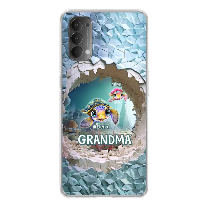 Custom Personalized Turtle Phone Case - Upto 10 Kids - Mother's Day Gift Idea For Grandma - Case for Xiaomi/Huawei/Oppo