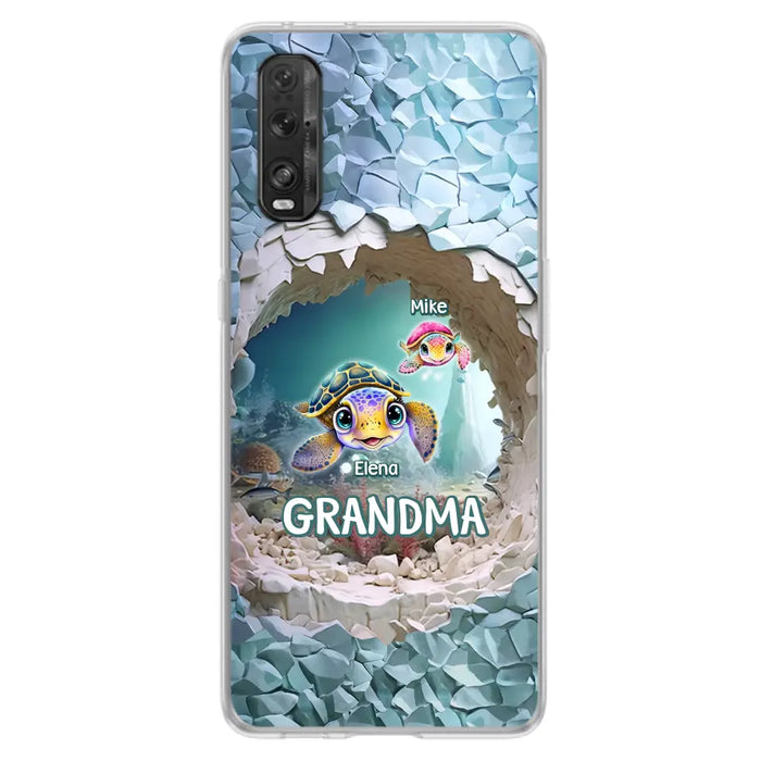 Custom Personalized Turtle Phone Case - Upto 10 Kids - Mother's Day Gift Idea For Grandma - Case for Xiaomi/Huawei/Oppo