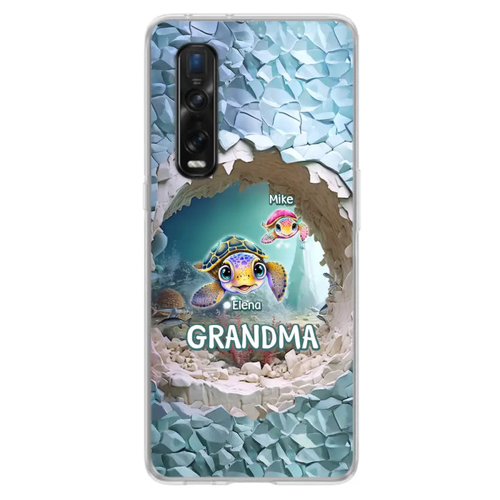 Custom Personalized Turtle Phone Case - Upto 10 Kids - Mother's Day Gift Idea For Grandma - Case for Xiaomi/Huawei/Oppo