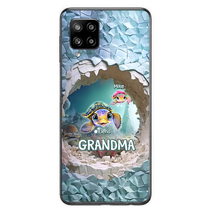 Custom Personalized Turtle Phone Case - Upto 10 Kids - Mother's Day Gift Idea For Grandma - Case for iPhone/Samsung