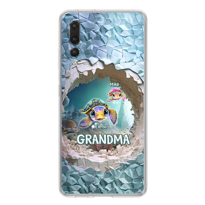 Custom Personalized Turtle Phone Case - Upto 10 Kids - Mother's Day Gift Idea For Grandma - Case for Xiaomi/Huawei/Oppo