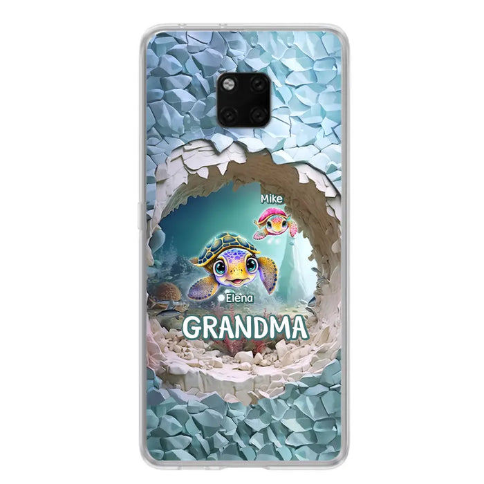 Custom Personalized Turtle Phone Case - Upto 10 Kids - Mother's Day Gift Idea For Grandma - Case for Xiaomi/Huawei/Oppo