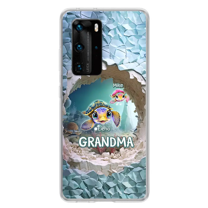 Custom Personalized Turtle Phone Case - Upto 10 Kids - Mother's Day Gift Idea For Grandma - Case for Xiaomi/Huawei/Oppo