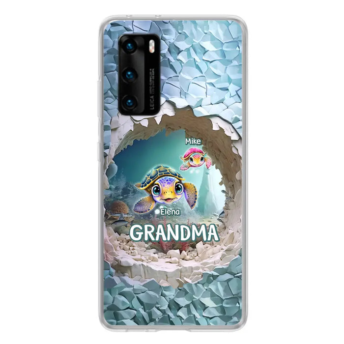 Custom Personalized Turtle Phone Case - Upto 10 Kids - Mother's Day Gift Idea For Grandma - Case for Xiaomi/Huawei/Oppo