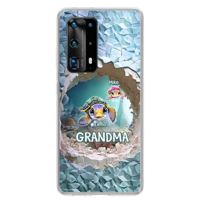 Custom Personalized Turtle Phone Case - Upto 10 Kids - Mother's Day Gift Idea For Grandma - Case for Xiaomi/Huawei/Oppo