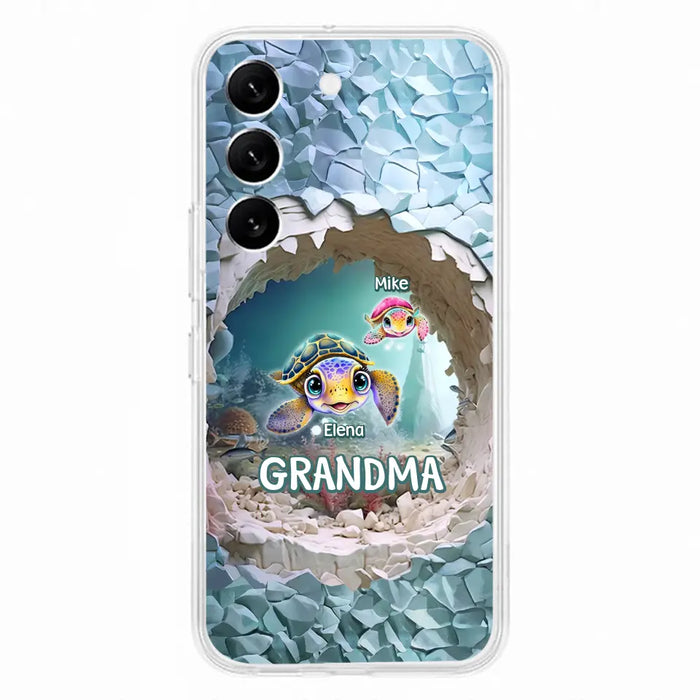 Custom Personalized Turtle Phone Case - Upto 10 Kids - Mother's Day Gift Idea For Grandma - Case for iPhone/Samsung