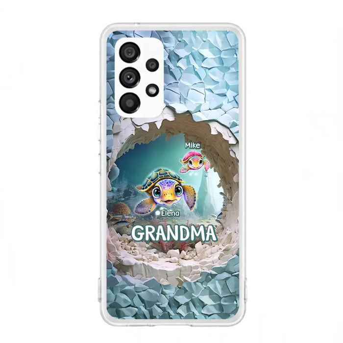 Custom Personalized Turtle Phone Case - Upto 10 Kids - Mother's Day Gift Idea For Grandma - Case for iPhone/Samsung