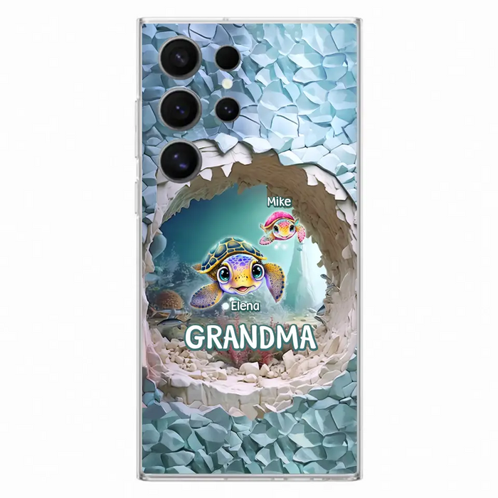 Custom Personalized Turtle Phone Case - Upto 10 Kids - Mother's Day Gift Idea For Grandma - Case for iPhone/Samsung