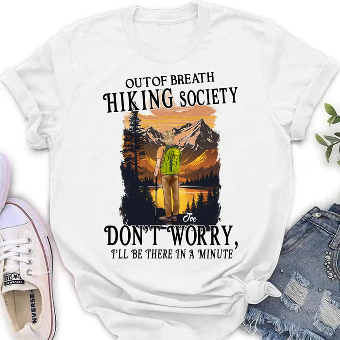 Custom Personalized Hiking Shirt/Hoodie - Father's Day Gift/Mother's Day Idea for Hiking Lovers - Out Of Breath Hiking Society