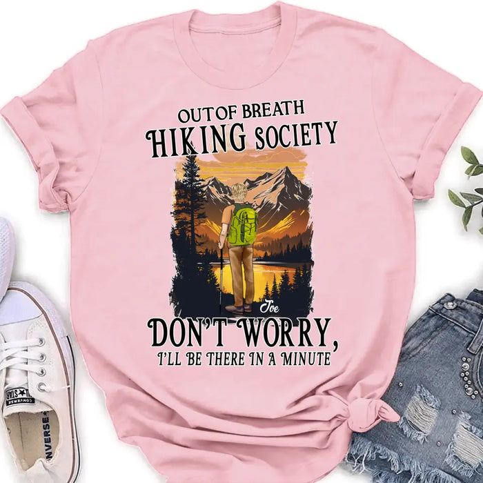 Custom Personalized Hiking Shirt/Hoodie - Father's Day Gift/Mother's Day Idea for Hiking Lovers - Out Of Breath Hiking Society