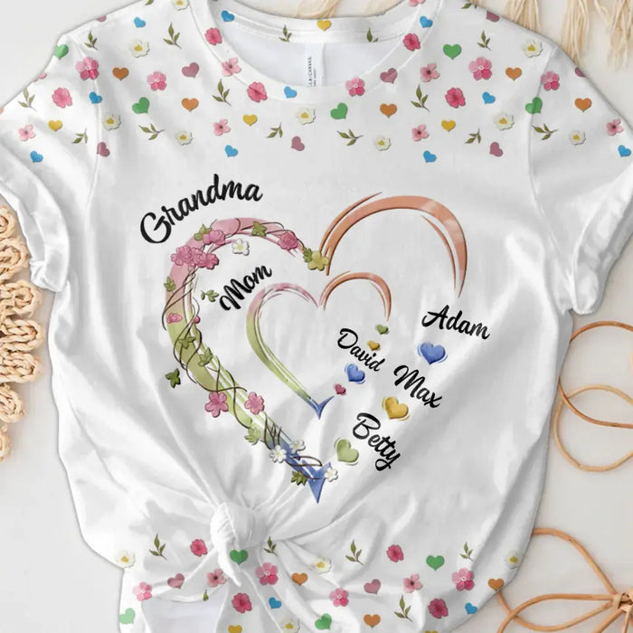 Custom Personalized Mom/Grandma T-shirt - Upto 6 Kids And 10 Grandkids - Mother's Day Gift Idea For Mother/Grandma