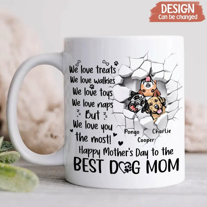 Custom Personalized Funny Dog Coffee Mug - Gift Idea For Dog Lovers/ Mother's Day Gift - Upto 3 Dogs - Happy Mother's Day To The Best Dog Mom