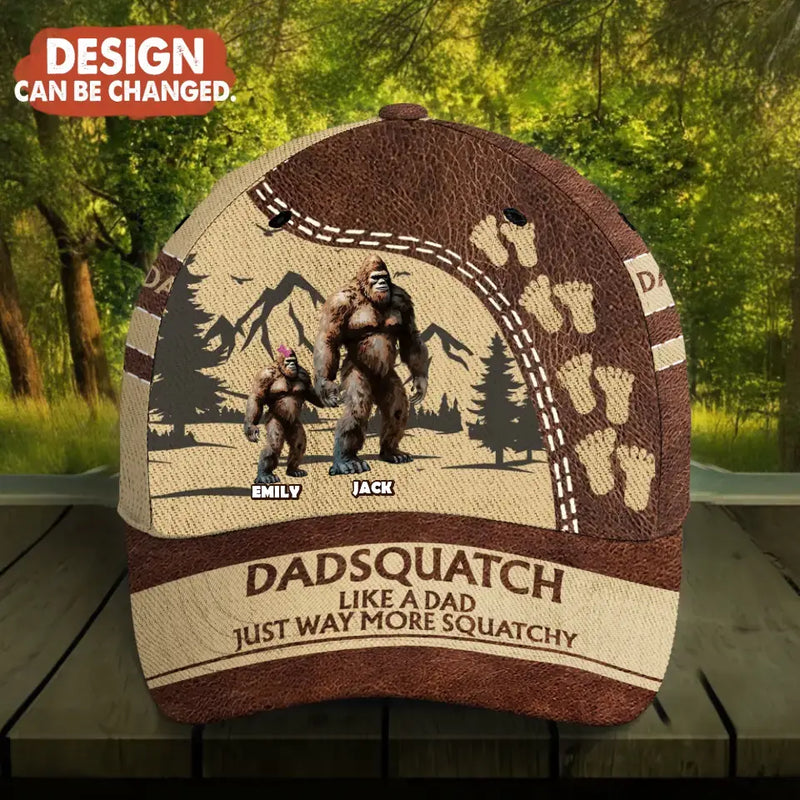 Personalized Dad Baseball Cap - Dad with up to 6 Kids - Father's Day Gift Idea for Dad - Dadsquatch Like A Dad Just Way More Squatchy