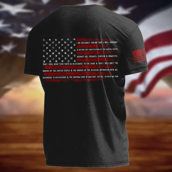 Custom Personalized Veteran AOP Men's T-shirt - Father's Day Gift Idea For Veteran - I Do Solemnly Swear That I Will Support & Defend The Constitution Of The United States