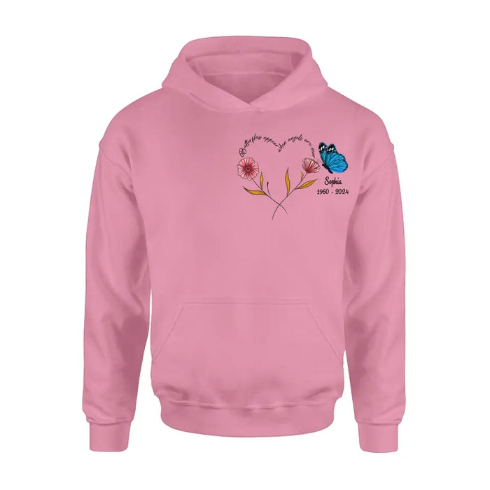 Custom Personalized Memorial Shirt/Hoodie - Memorial Gift Idea for Mother's Day/Father's Day - Butterflies Appear When Angels Are Near