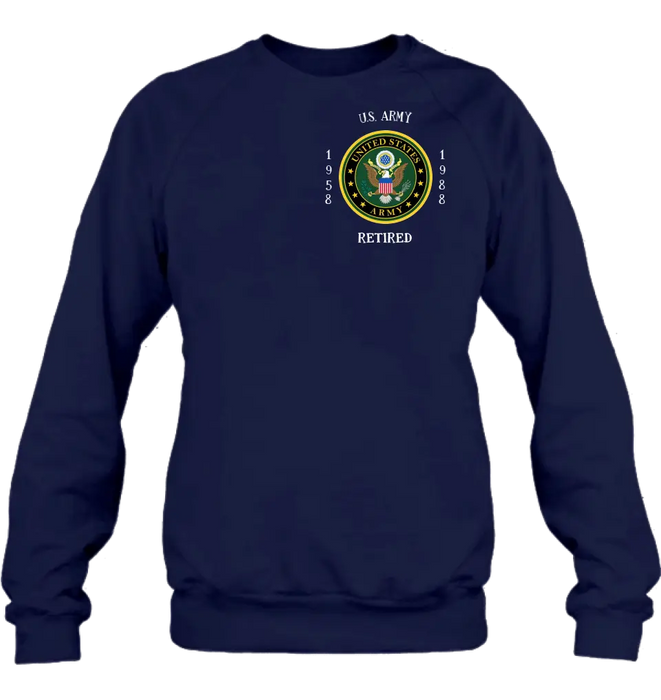 Personalized Retired Veteran Shirt/Hoodie - Father's Day Gift Idea for Veteran