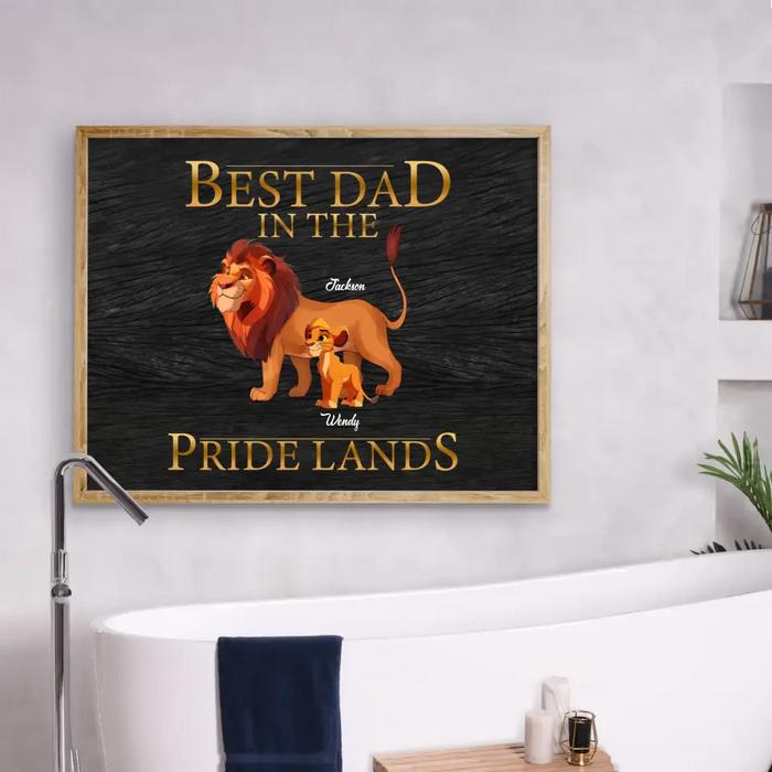 Custom Personalized Lion Poster - Upto 7 Children - Father's Day Gift Idea for Dad - Best Dad In The Pride Lands