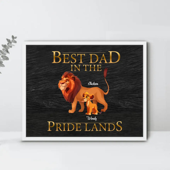 Custom Personalized Lion Poster - Upto 7 Children - Father's Day Gift Idea for Dad - Best Dad In The Pride Lands