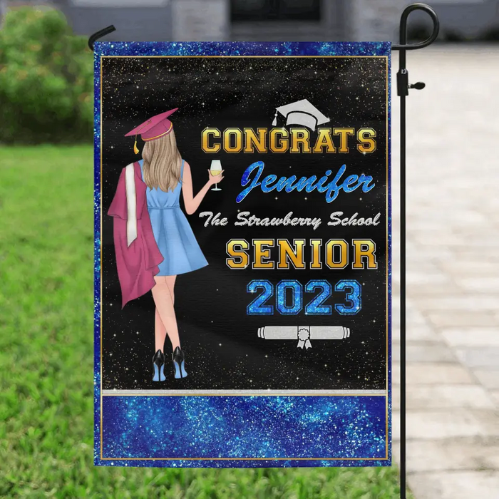 Custom Personalized Graduation Senior Flag - Graduation Gift Idea For Daughter/Friend/Sister - Congrats