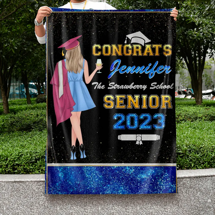 Custom Personalized Graduation Senior Flag - Graduation Gift Idea For Daughter/Friend/Sister - Congrats