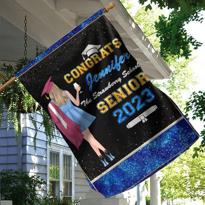 Custom Personalized Graduation Senior Flag - Graduation Gift Idea For Daughter/Friend/Sister - Congrats