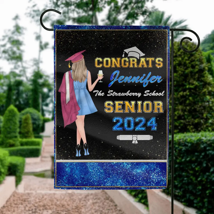 Custom Personalized Graduation Senior Flag - Graduation Gift Idea For Daughter/Friend/Sister - Congrats 2024