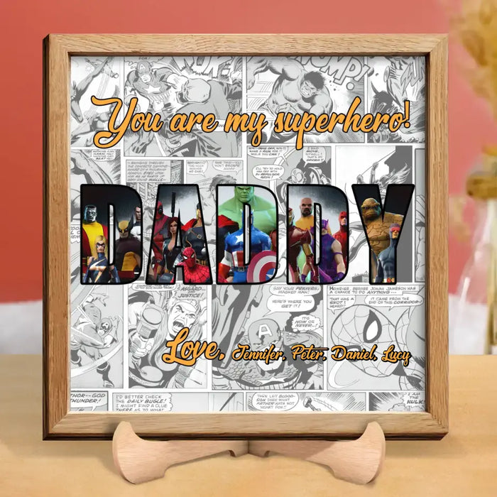 Custom Personalized Dad 2 Layered Wooden Art - Father's Day Gift Idea - You Are My Superhero