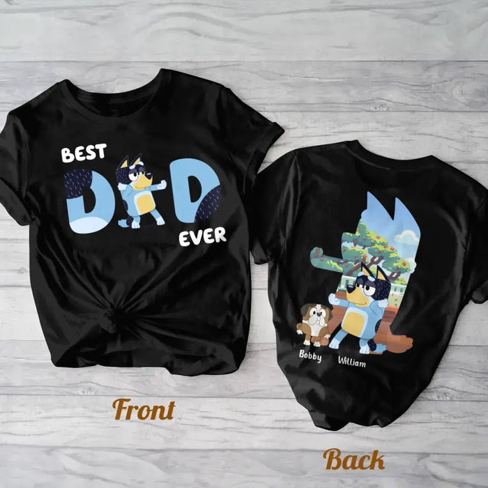 Custom Personalized Dad AOP T-shirt - Upto 4 Kids - Father's Day Gift Idea - Best Dad Ever