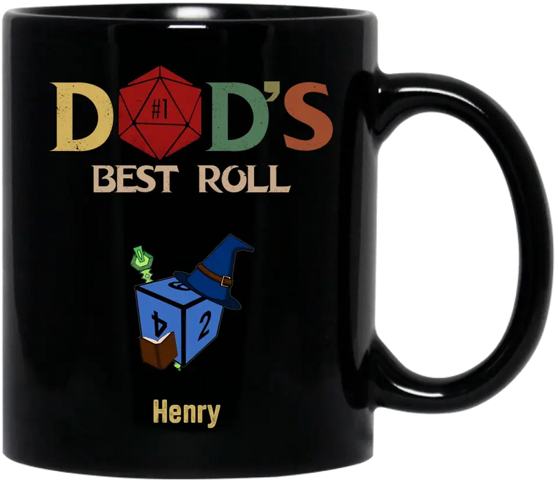 Custom Personalized Dad's Best Roll Coffee Mug - Gift Idea for Father's Day - Upto 6 Kids