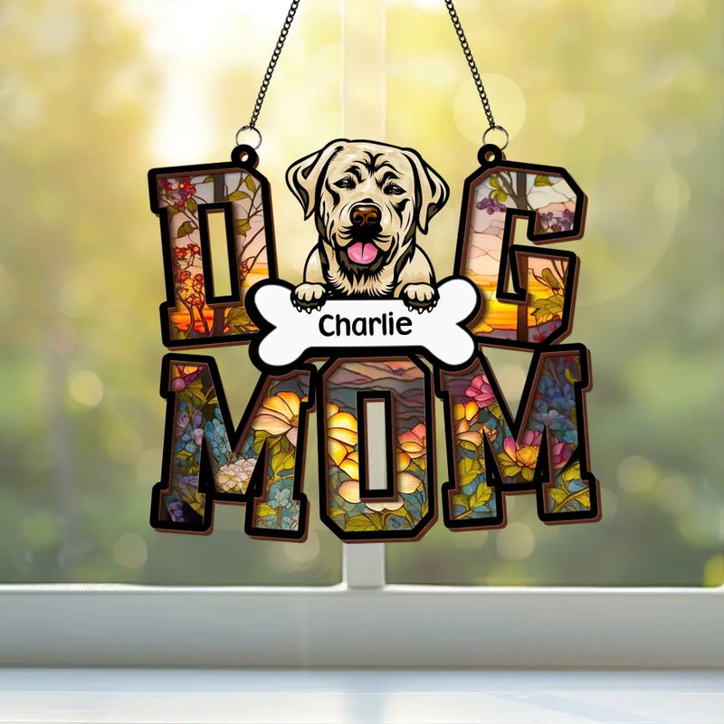 Personalized Dog Hanging Suncatcher Ornament - Father's Day/Mother's Day Gift Idea for Dog Lovers