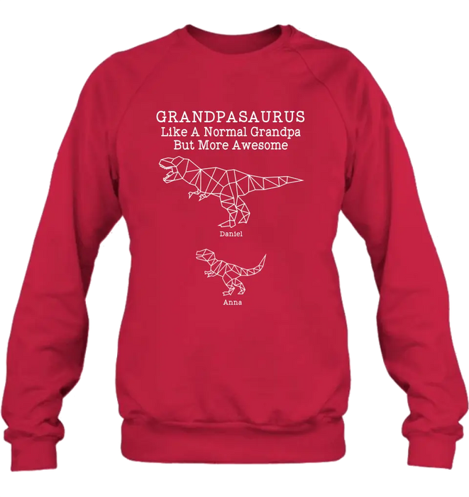 Custom Personalized Dinosaur T-Shirt - Gift For Father's Day - Grandpasaurus Like A Normal Grandpa But More Awesome